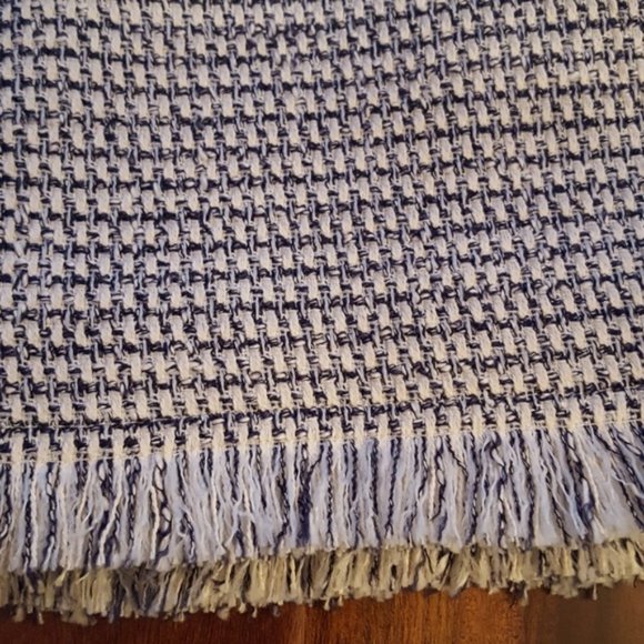 L.K. Bennett Josie Navy Tweed Skirt with Fringe detail - Picture 12 of 12